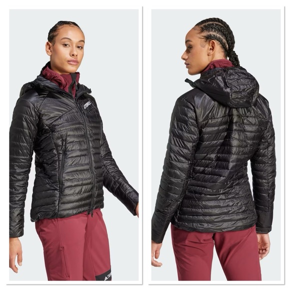 ADIDAS Terrex Techrock Down Hooded Packable Puffer Jacket in Black Size XS NWT - Picture 1 of 16